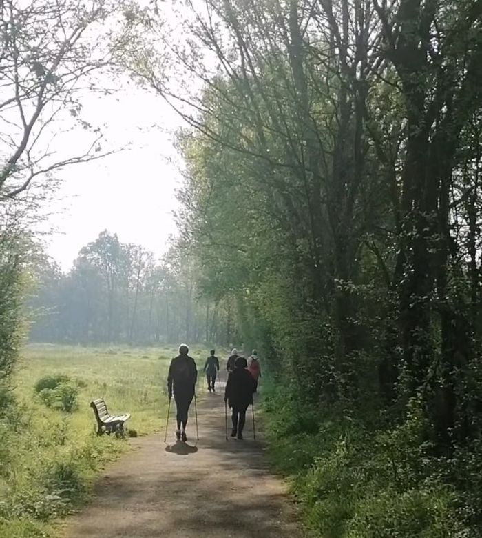 Séance de marche nordique sport santé
